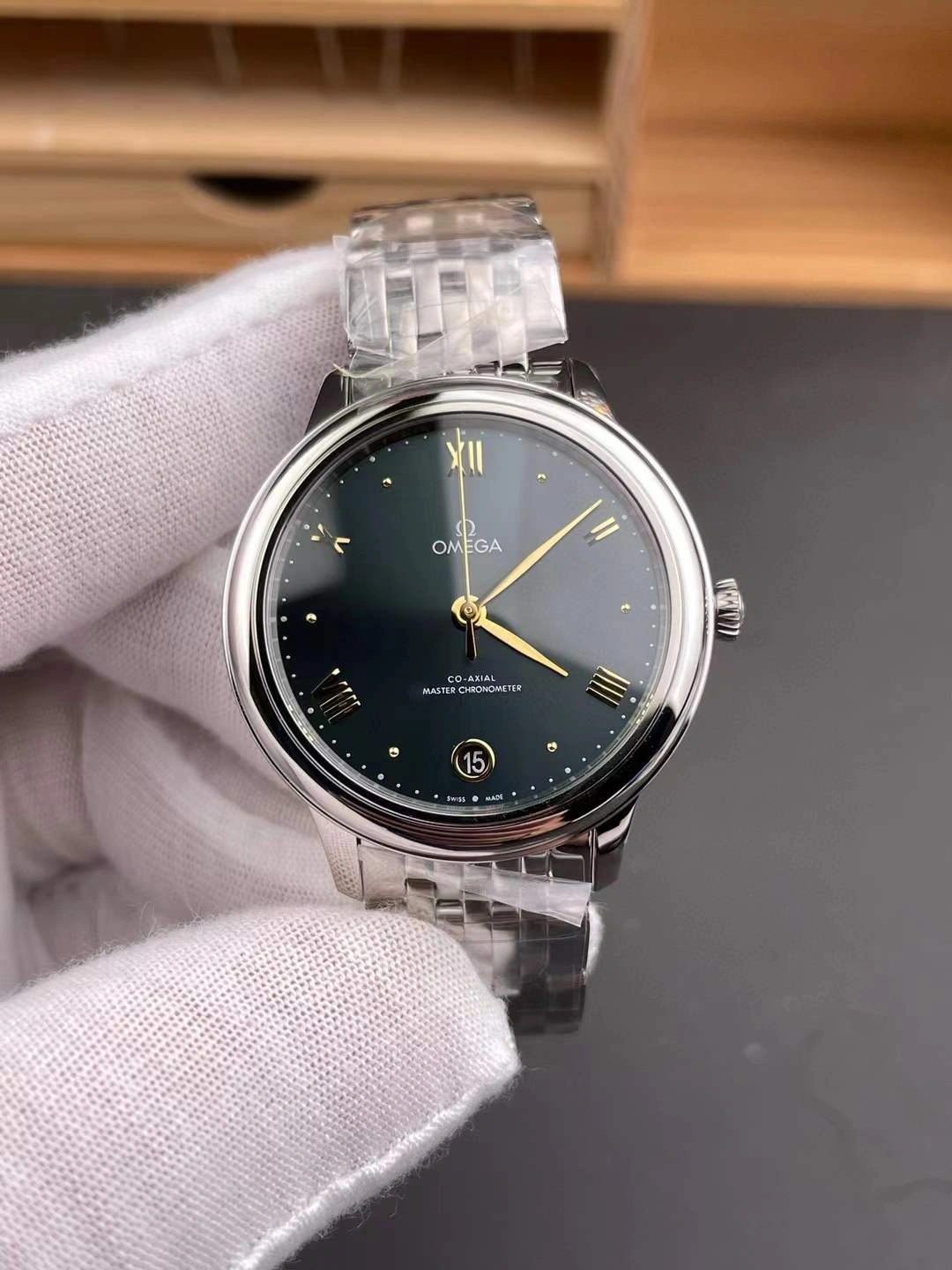 Stretchable CBD Factory Omega De Ville Prestige 40mm “Pine Green” (434.10.40.20.10.001) 1:1 Super Clone – DD8800 Movement 329
